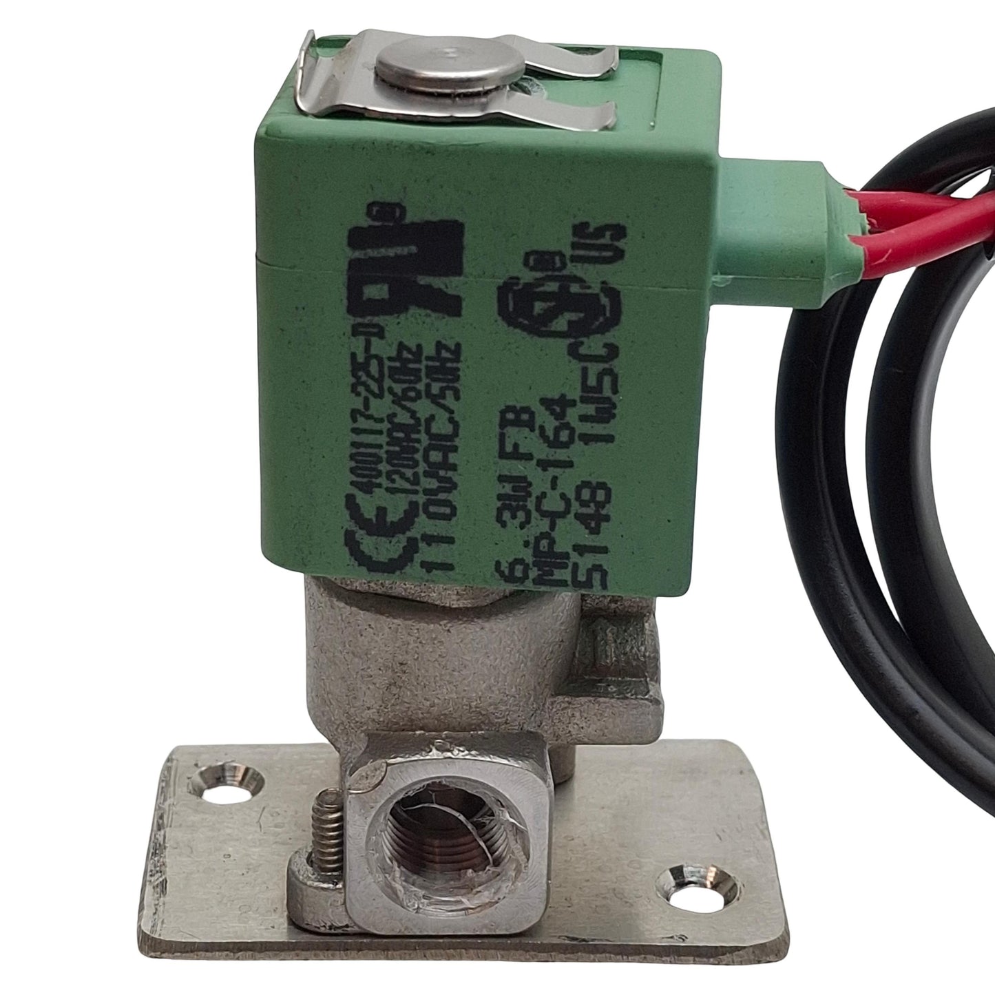 Used Asco U8256B46V Solenoid Valve, 2-Way NC, 1/8in NPT, 135psi, 110/120VAC Coil