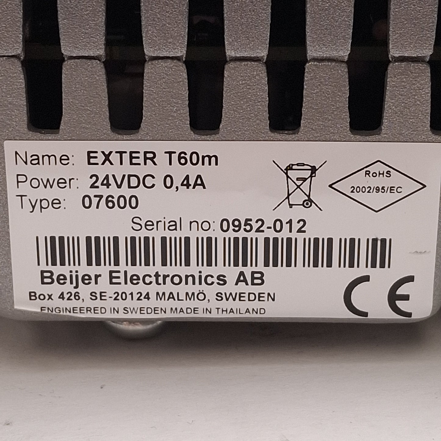 Used Beijer T60m Exter Touchscreen HMI, 5.7in TFT-LCD, 320x240, 24VDC *Scratches*