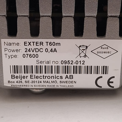 Used Beijer T60m Exter Touchscreen HMI, 5.7in TFT-LCD, 320x240, 24VDC *Scratches*