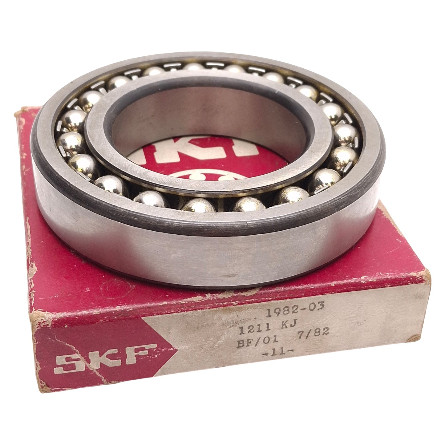 New – Open box SKF 1211 KJ Self-Aligning Ball Bearing, ø55mm ID, 100mm OD, 21mm Width, 2380lbf