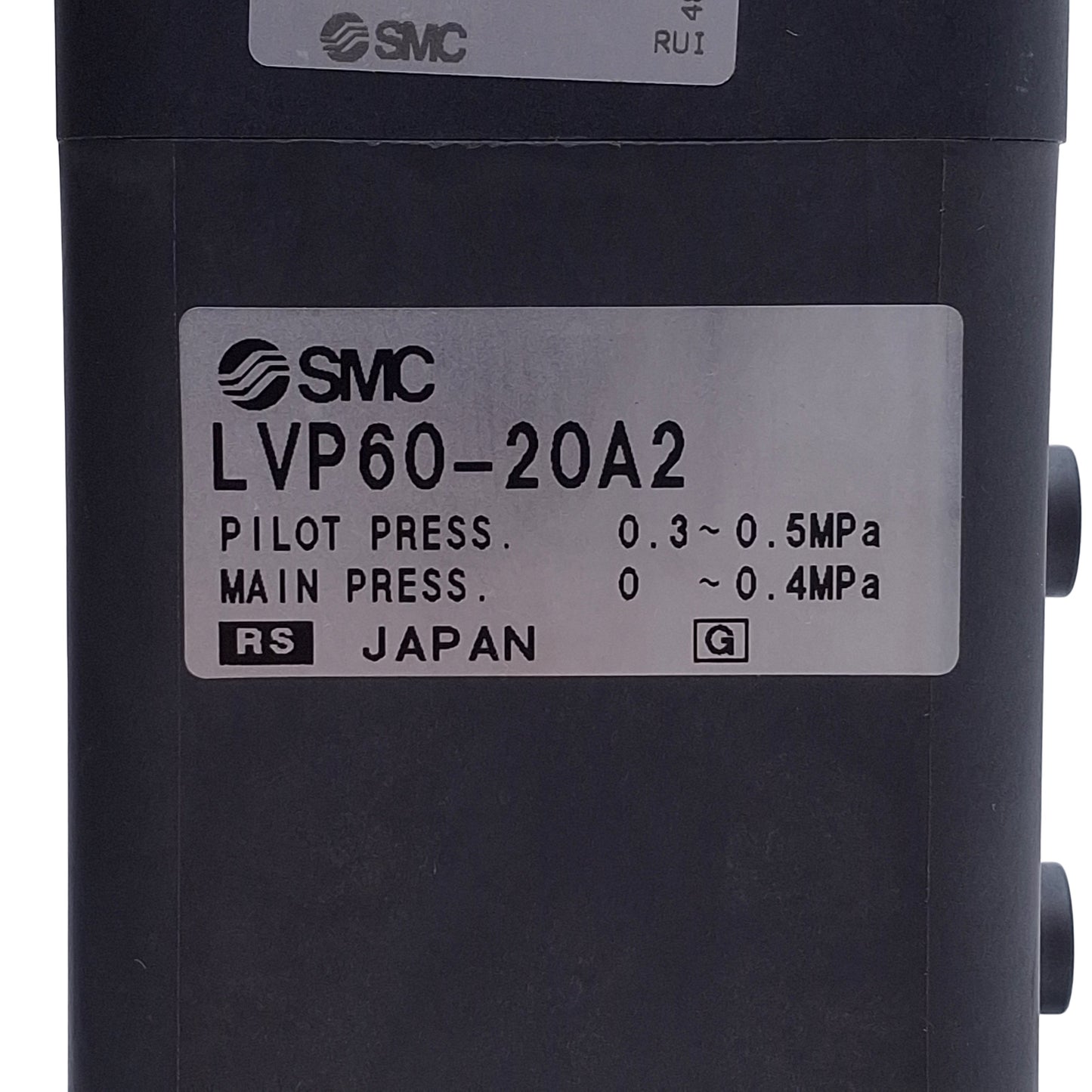 Used SMC LVP60-20A2 Air Operated Valve 22mm Orifice, NC, M5x0.8 Thread *Missing Tube*