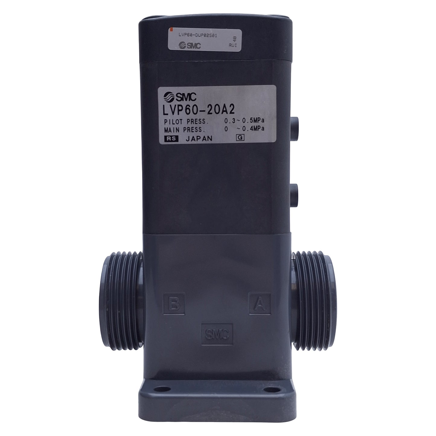 Used SMC LVP60-20A2 Air Operated Valve 22mm Orifice, NC, M5x0.8 Thread *Missing Tube*
