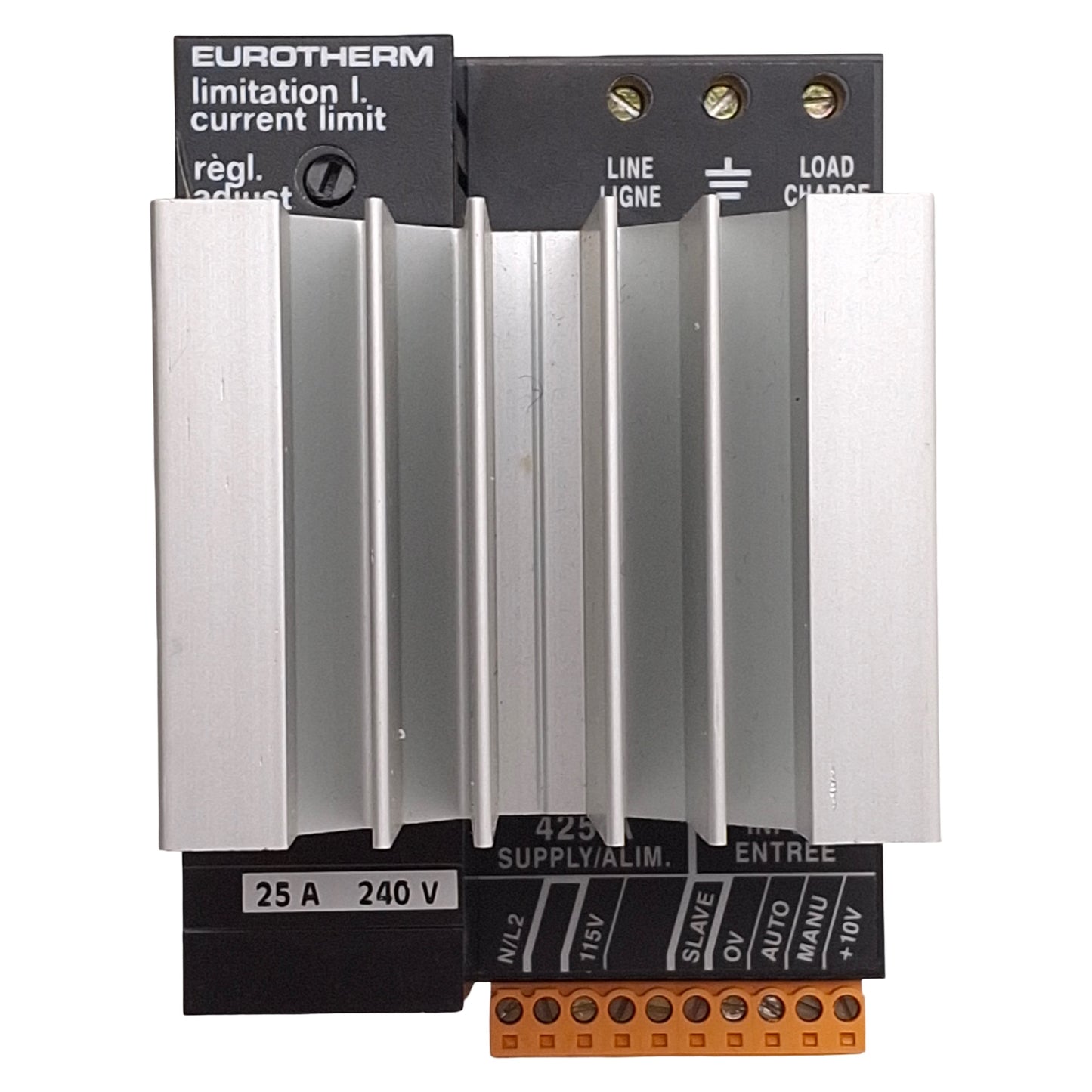 Used Eurotherm 425A 25A/240V/110V120/4MA20/PA/ENG/CL Eurocube Thyristor Unit, 25A