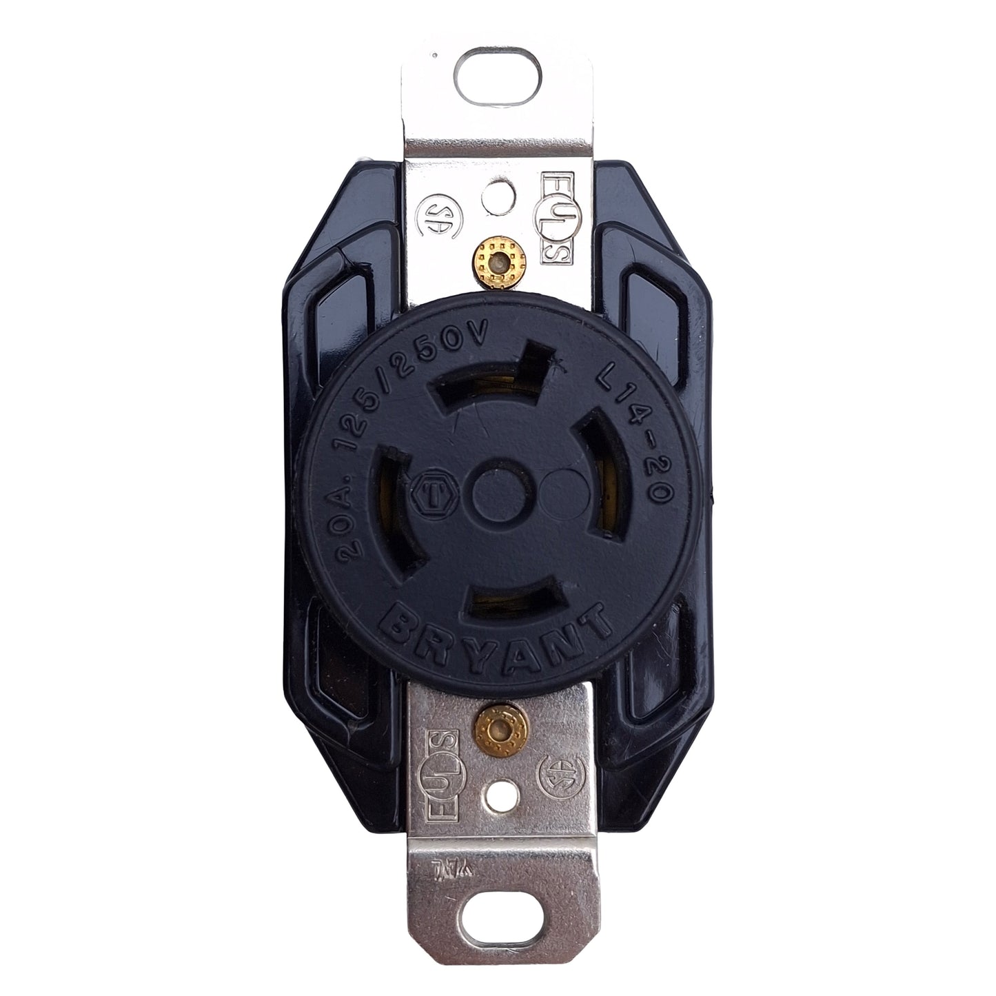 Used Lot of 2 Bryant 71420FR Twist Lock Receptacle 4-Pole, 125/250VAC, L14-20R NEMA