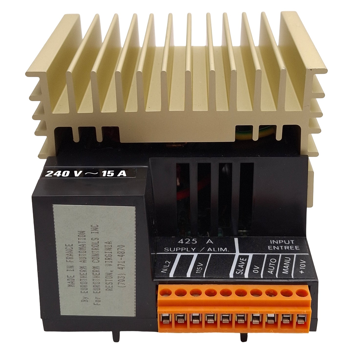 Used Eurotherm 425A/15A/240V/110V120/4MA20/PA/ENG/CL/00 Eurocube Thyristor Unit, 15A