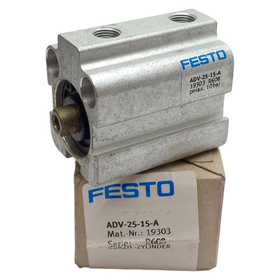 New Festo ADV-25-15-A Pneumatic Cylinder ø25mm Bore, 15mm Stroke, M5 G1/8in, 10bar