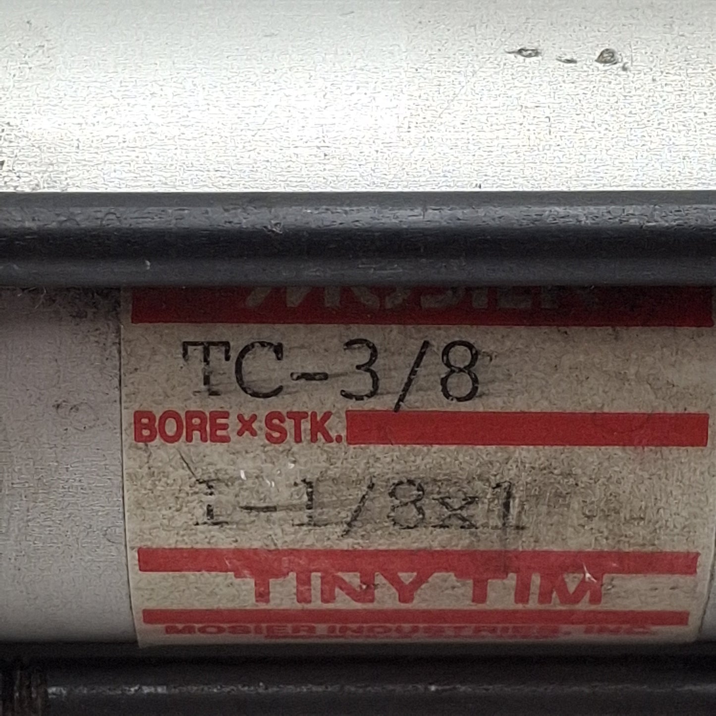 Used Mosier TC-3/8 1-1/8X1 Pneumatic Cylinder, ø1-1/8in Bore, 1in Stroke, 1/8in NPT