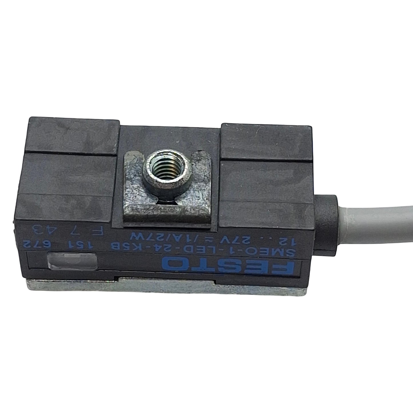 New – Open box Festo SMEO-1-LED-24-K5-B Proximity Sensor, Bipolar N/O, 12-27VDC, 3-Wire Lead 5m