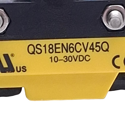 Used Banner QS18EN6CV45Q Photoelectric Sensor NPN, 43mm Range, 10-30VDC, 4-Pin M8