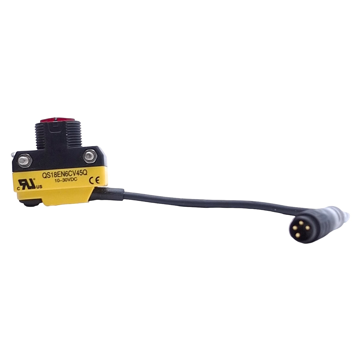 Used Banner QS18EN6CV45Q Photoelectric Sensor NPN, 43mm Range, 10-30VDC, 4-Pin M8