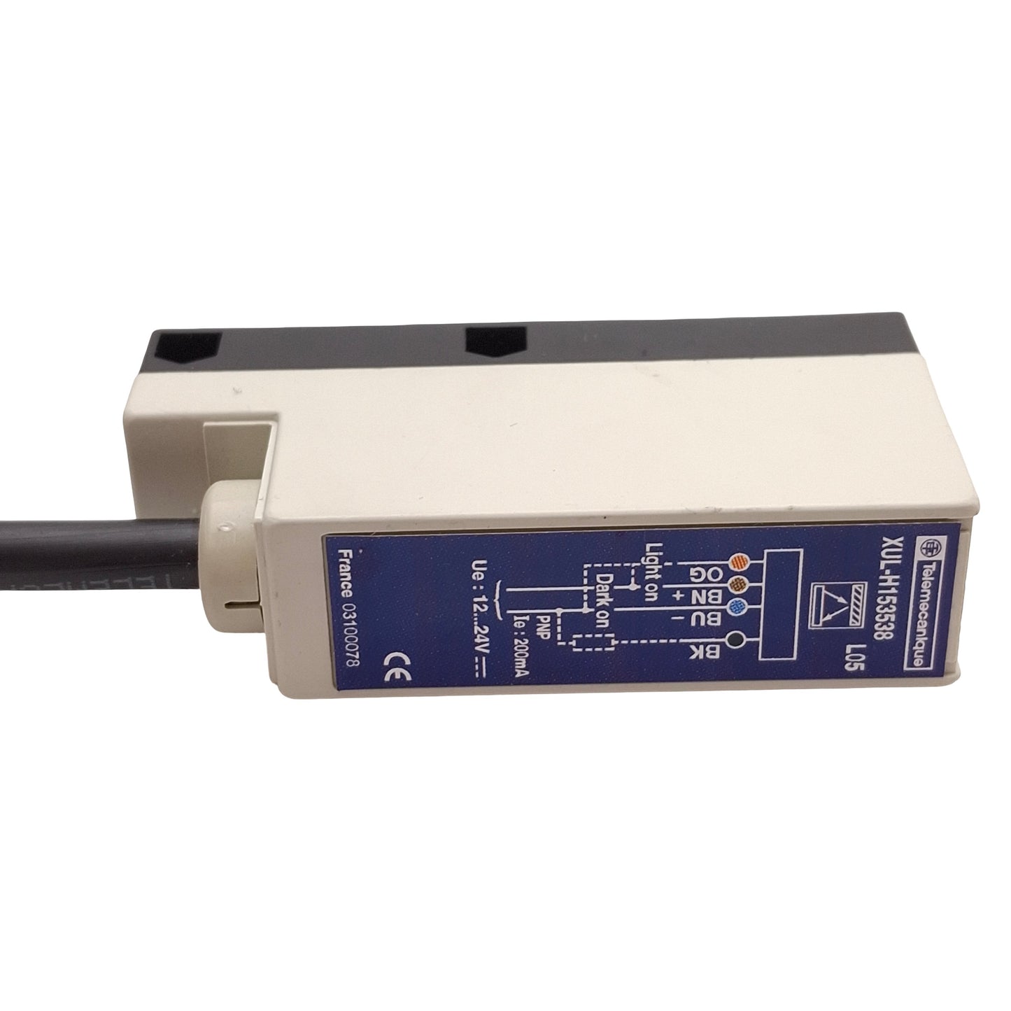 New – Open box Telemecanique XUL-H153538L05 Photoelectric Sensor, PNP, 0.05-0.15m, 12-24VDC