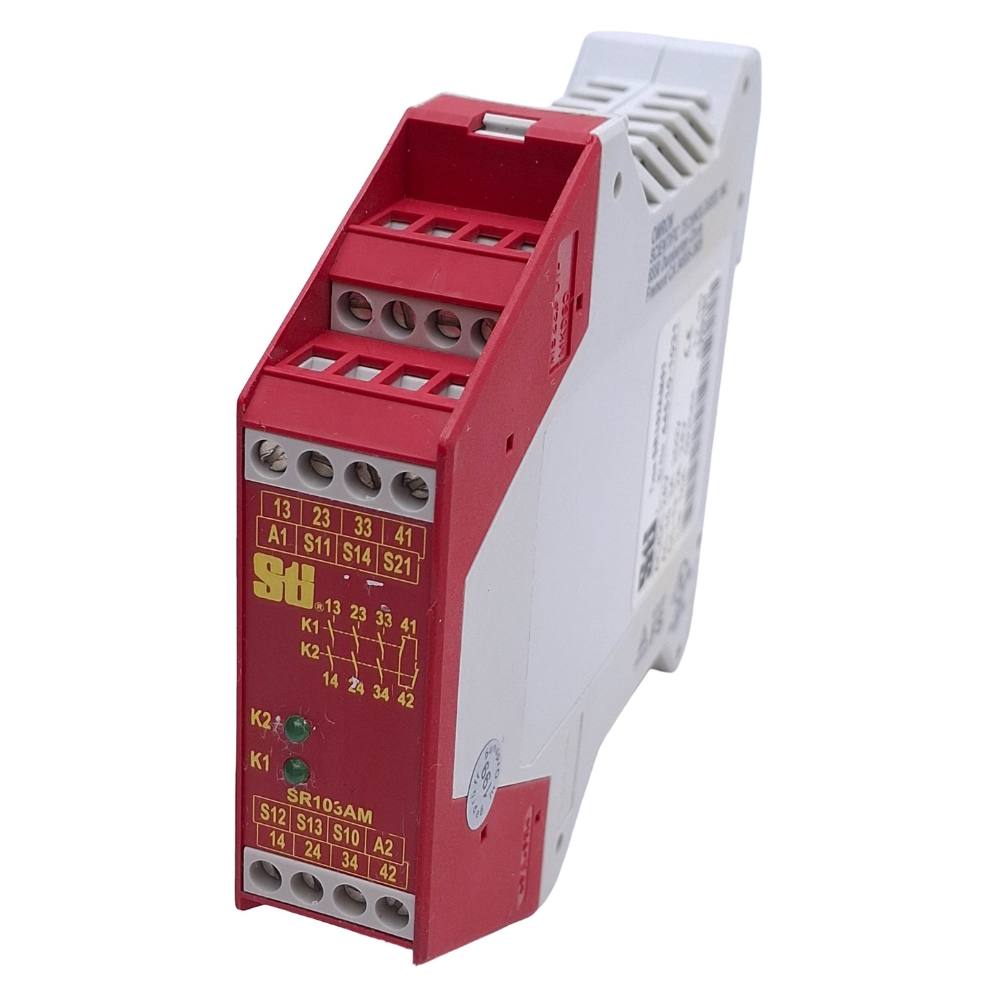 Used Omron SR103AM01 Safety Relay 2NC In, 3NO Out, 1NC Aux, 24VAC/DC, DIN Rail