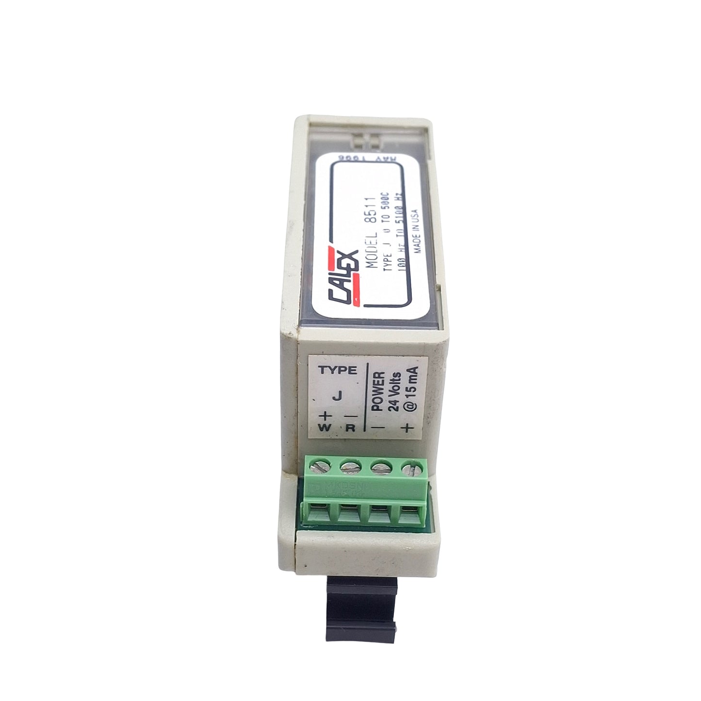 Used Calex Model 8511 Thermocouple Converter, Type J, 100Hz to 5100Hz Output, 24VDC
