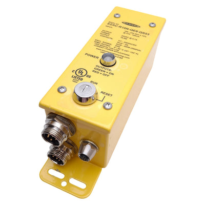 Used Banner EZAC-R10N-QE8-QS53 Interface Box 2NO, 100-230VAC In, 24VDC 0.7A Out