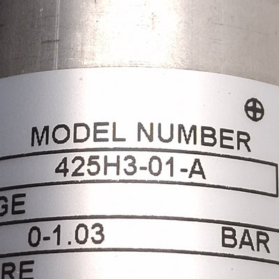 Used Barksdale 425H3-01-A Pressure Transducer, 0-15psia, 4-20mA Output, 12-30VDC