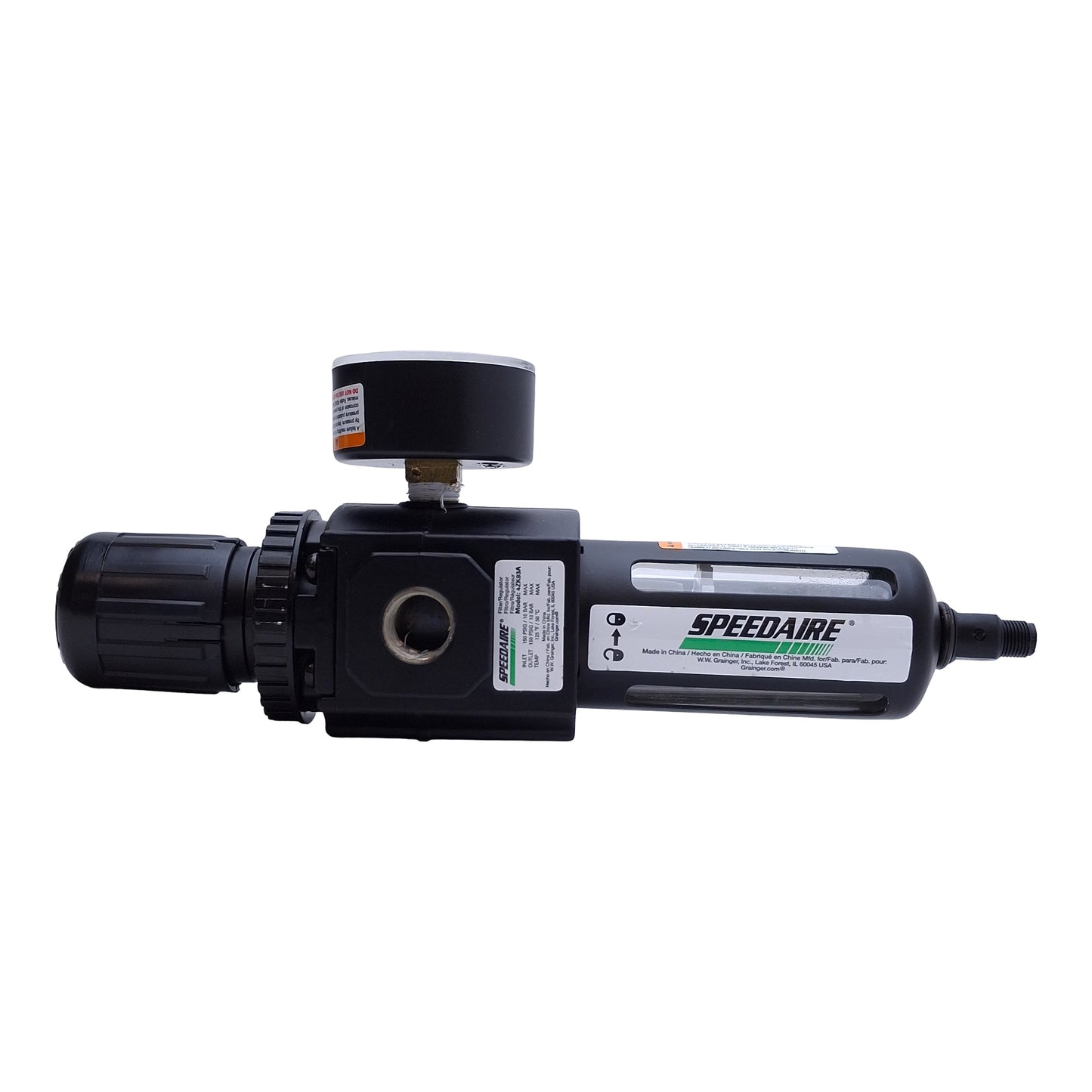 Used Speedaire 4ZK93A Pneumatic Filer/Regulator w/Gauge 0-160psi Range, 3/8" NPT