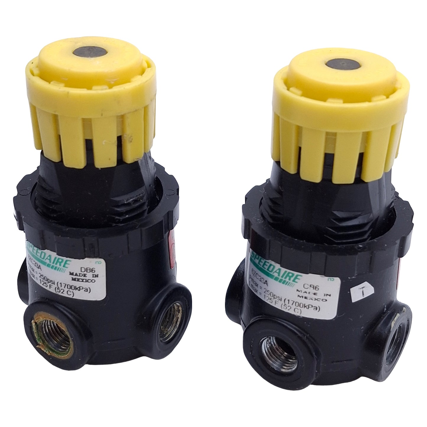 Used Lot of 2 Speedaire 6ZC33A Pressure Regulator 250psi In, 0-150psi Out, 1/8" NPT