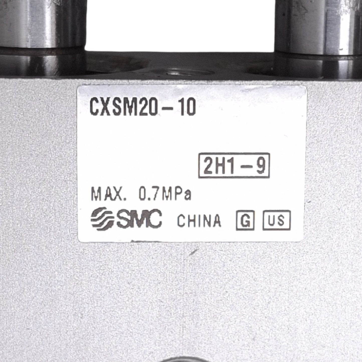 Used SMC CXSM20-10 Guided Cylinder, 20mm Bore, 10mm Stroke, M5, 0.7MPa Max