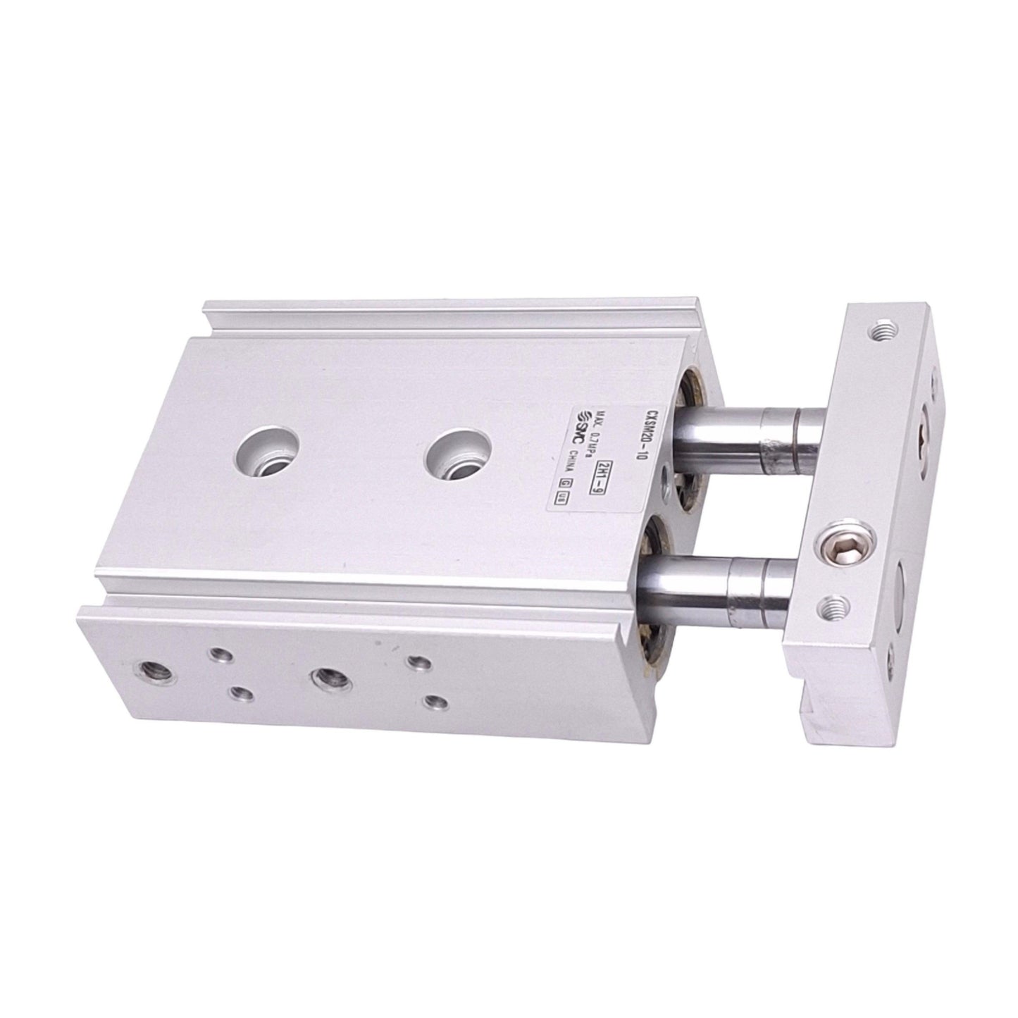 Used SMC CXSM20-10 Guided Cylinder, 20mm Bore, 10mm Stroke, M5, 0.7MPa Max