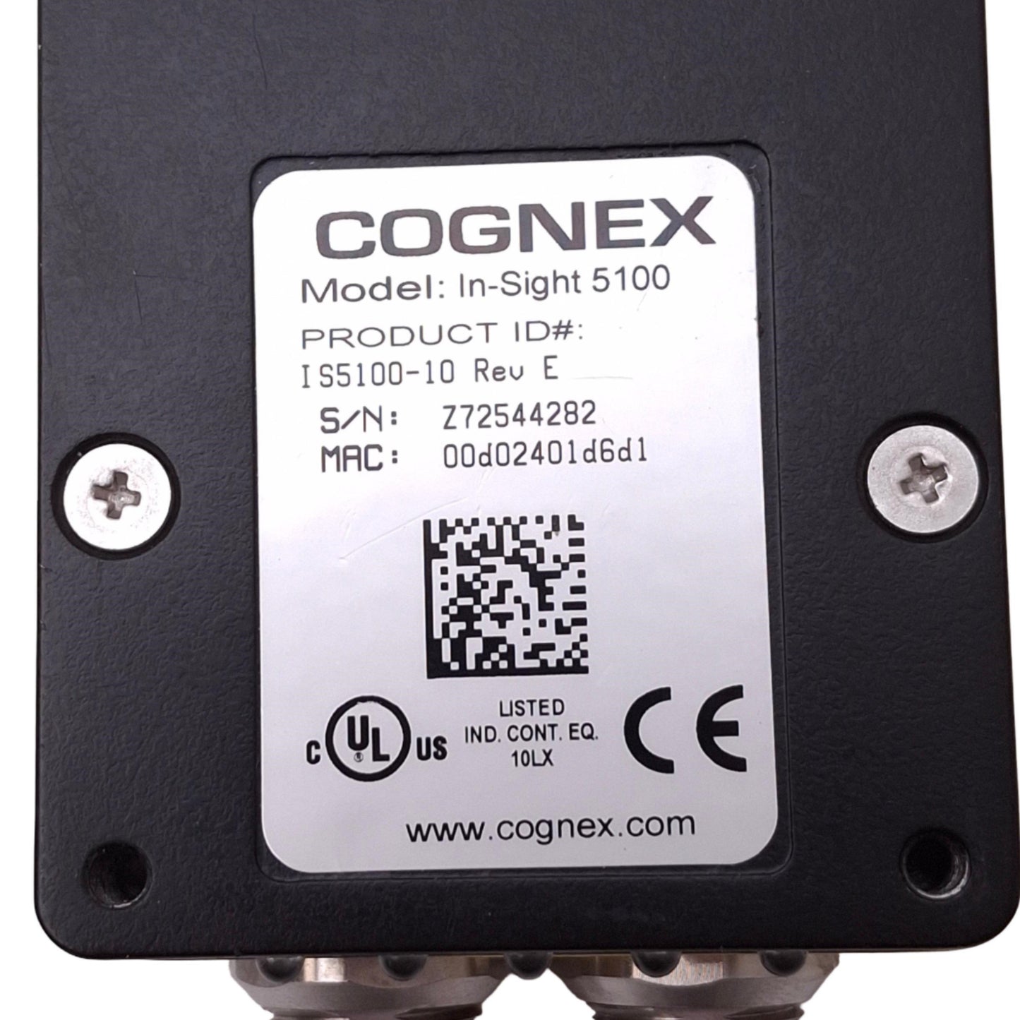 Used Cognex IS5100-10 In-Sight 5100 Machine Vision Camera, 1/3in CCD, 640x480, 24VDC