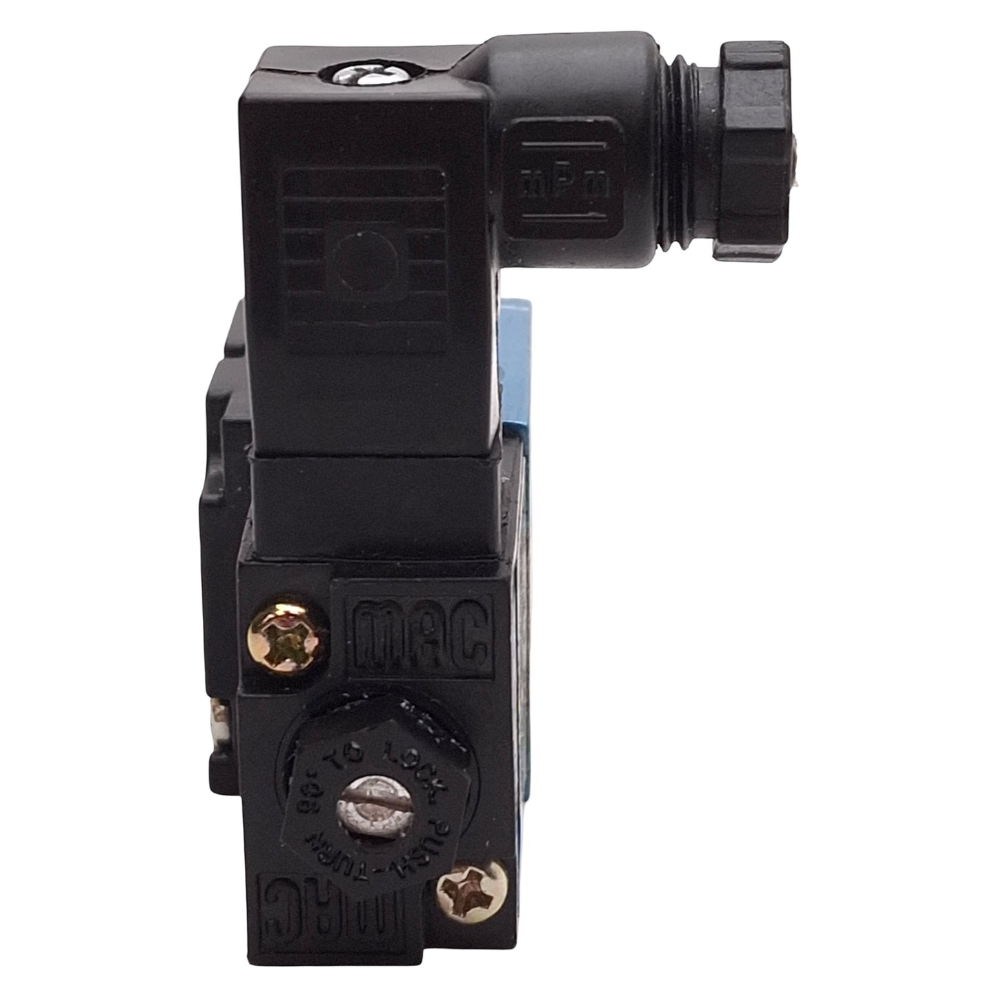Used Mac 45A-AA1-DAAJ-2KA Solenoid Valve, 4/2-Way, Vac-120psi, 1/8in NPT, 120VAC Coil