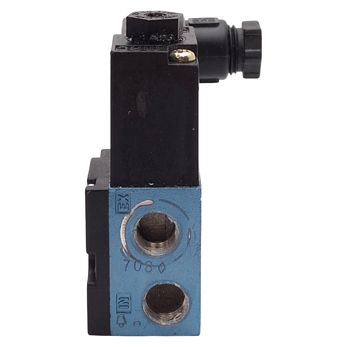 Used Mac 45A-AA1-DAAJ-2KA Solenoid Valve, 4/2-Way, Vac-120psi, 1/8in NPT, 120VAC Coil