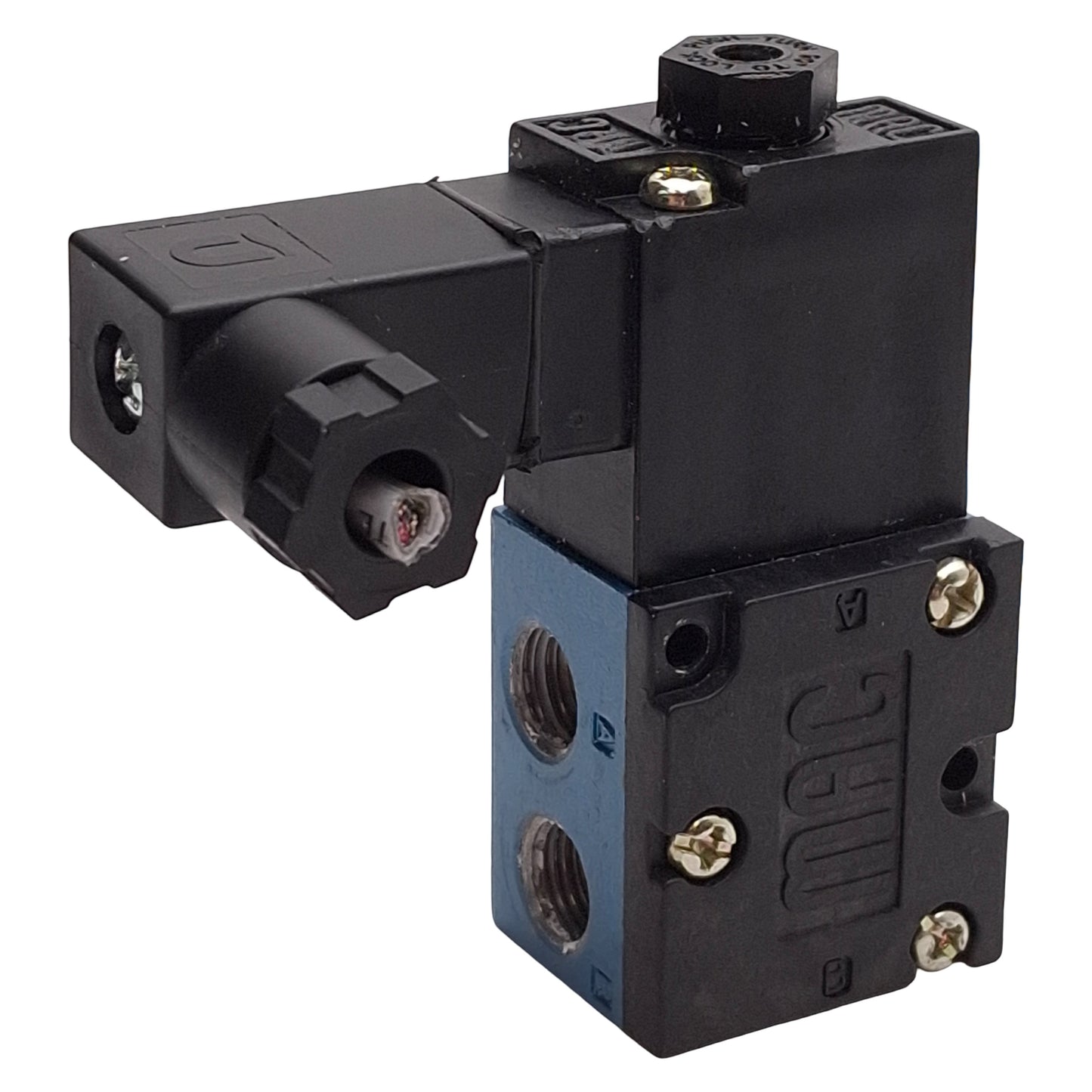 Used Mac 45A-AA1-DAAJ-1KA Solenoid Valve, 4/2-Way, Vac-120psi, 1/8in NPT, 120VAC Coil
