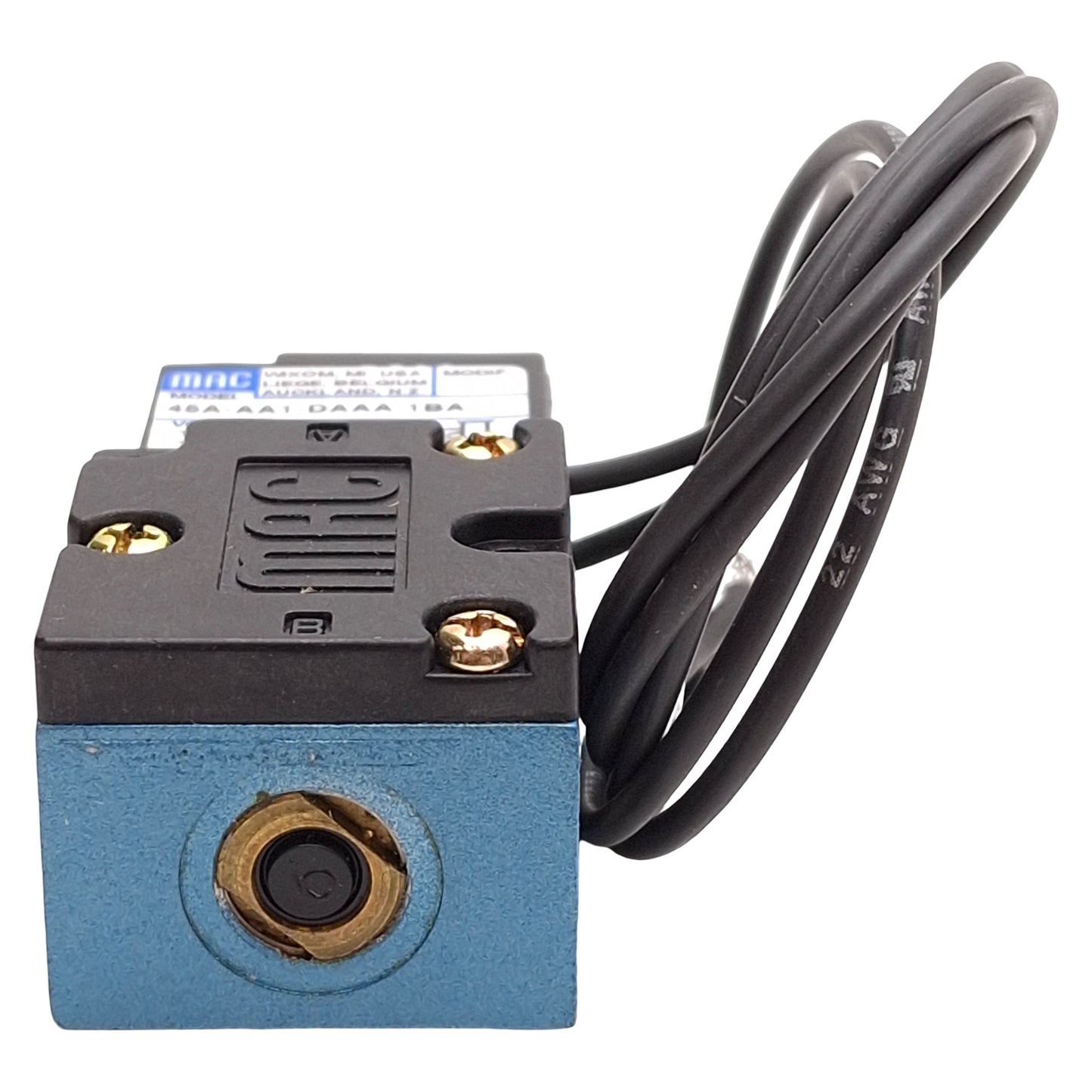 Used Mac 45A-AA1-DAAA-1BA Solenoid Valve, 4/2-Way, Vac-120psi, 1/8in NPT, 120VAC Coil