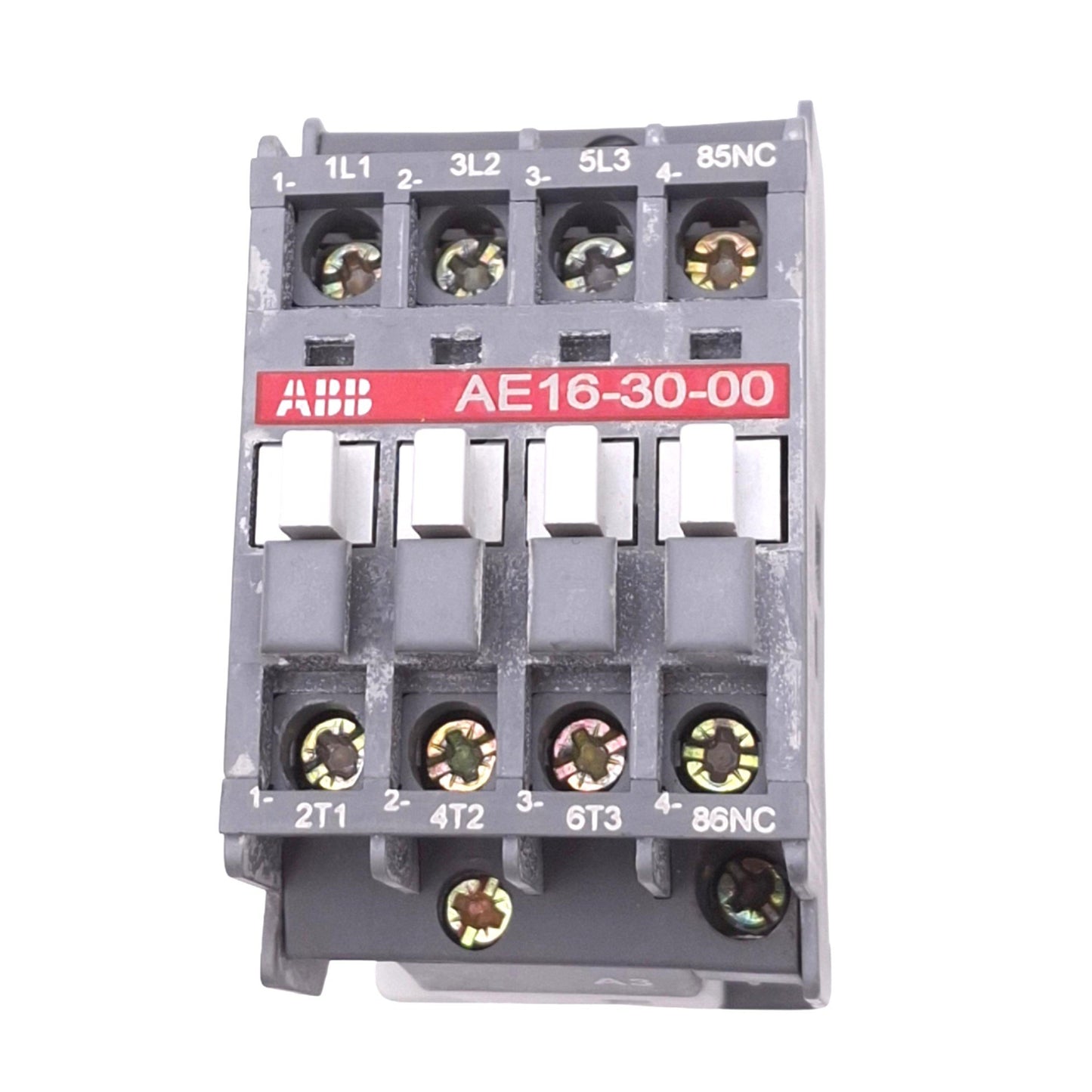 Used ABB AE16-30-00 Contactor, 3-Poles NO, 600VAC 30A 15HP, DIN Rail, 24VDC Coil