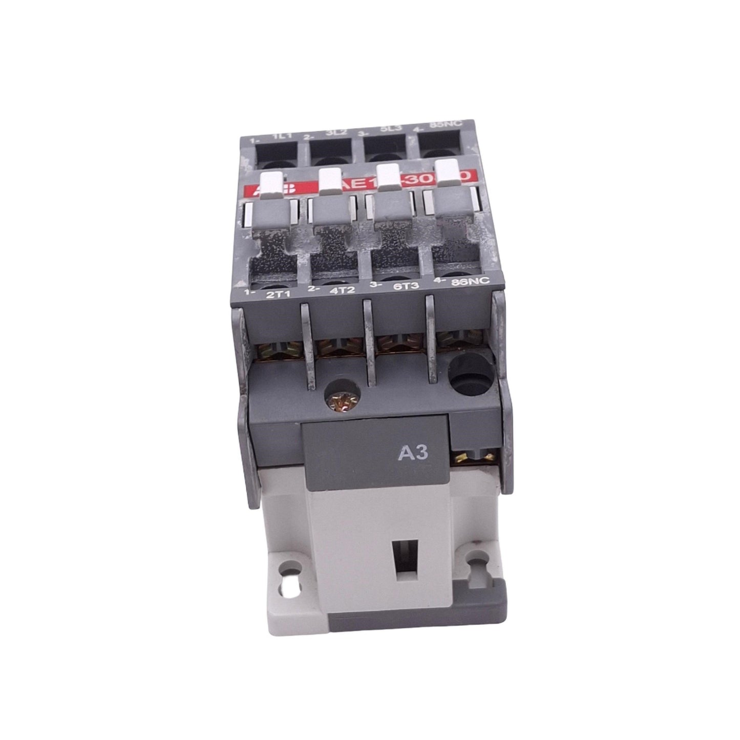 Used ABB AE16-30-00 Contactor, 3-Poles NO, 600VAC 30A 15HP, DIN Rail, 24VDC Coil