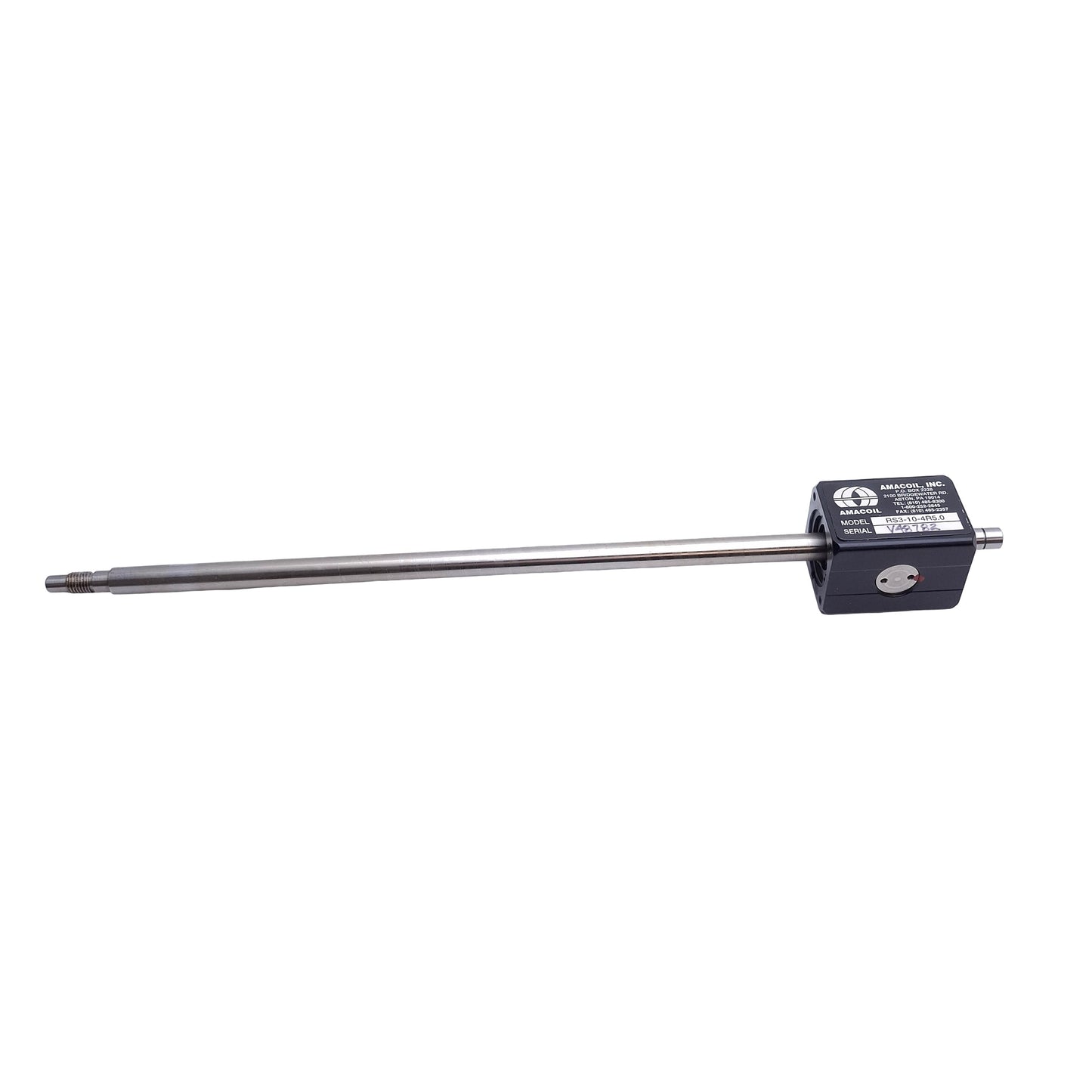 Used Amacoil RS3-10-4R5.0 Rolling Ring Linear Drive Nut, 5mm Pitch, 345mm Rail Length