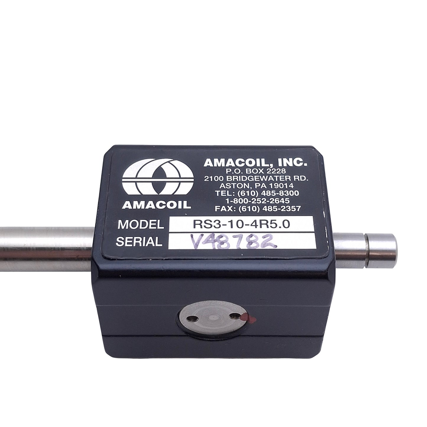 Used Amacoil RS3-10-4R5.0 Rolling Ring Linear Drive Nut, 5mm Pitch, 345mm Rail Length
