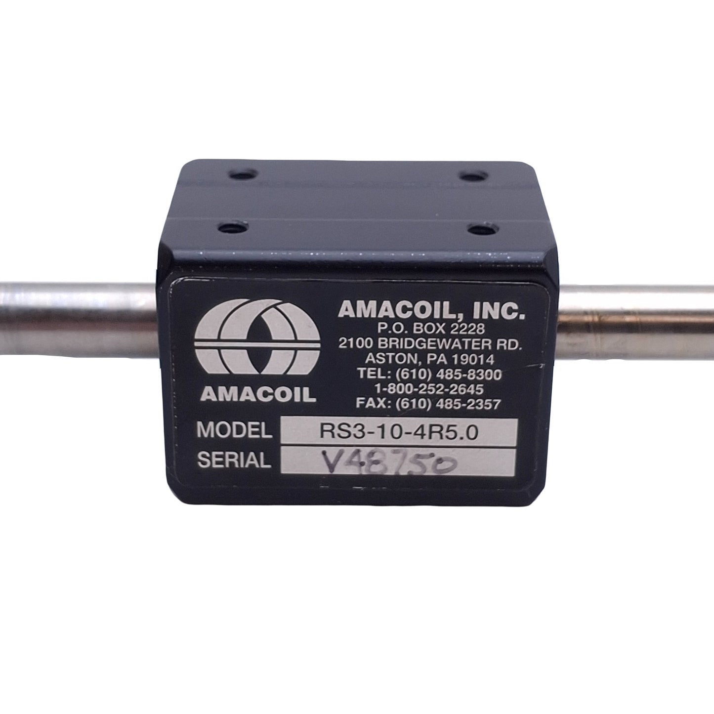 Used Amacoil RS3-10-4R5.0 Rolling Ring Linear Drive Nut, 5mm Pitch, 425mm Rail Length