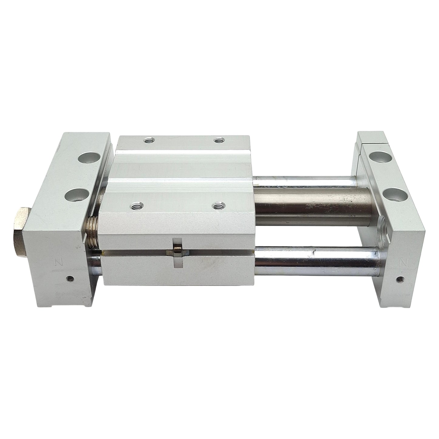 Used SMC NCDY2S15H-0200 Guided Cylinder, ø5/8in Bore, 2in Stroke, 100psi, #10-32UNF