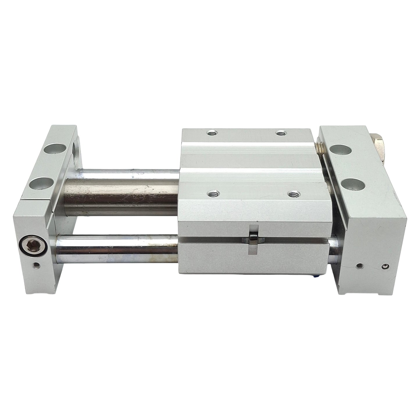 Used SMC NCDY2S15H-0200 Guided Cylinder, ø5/8in Bore, 2in Stroke, 100psi, #10-32UNF