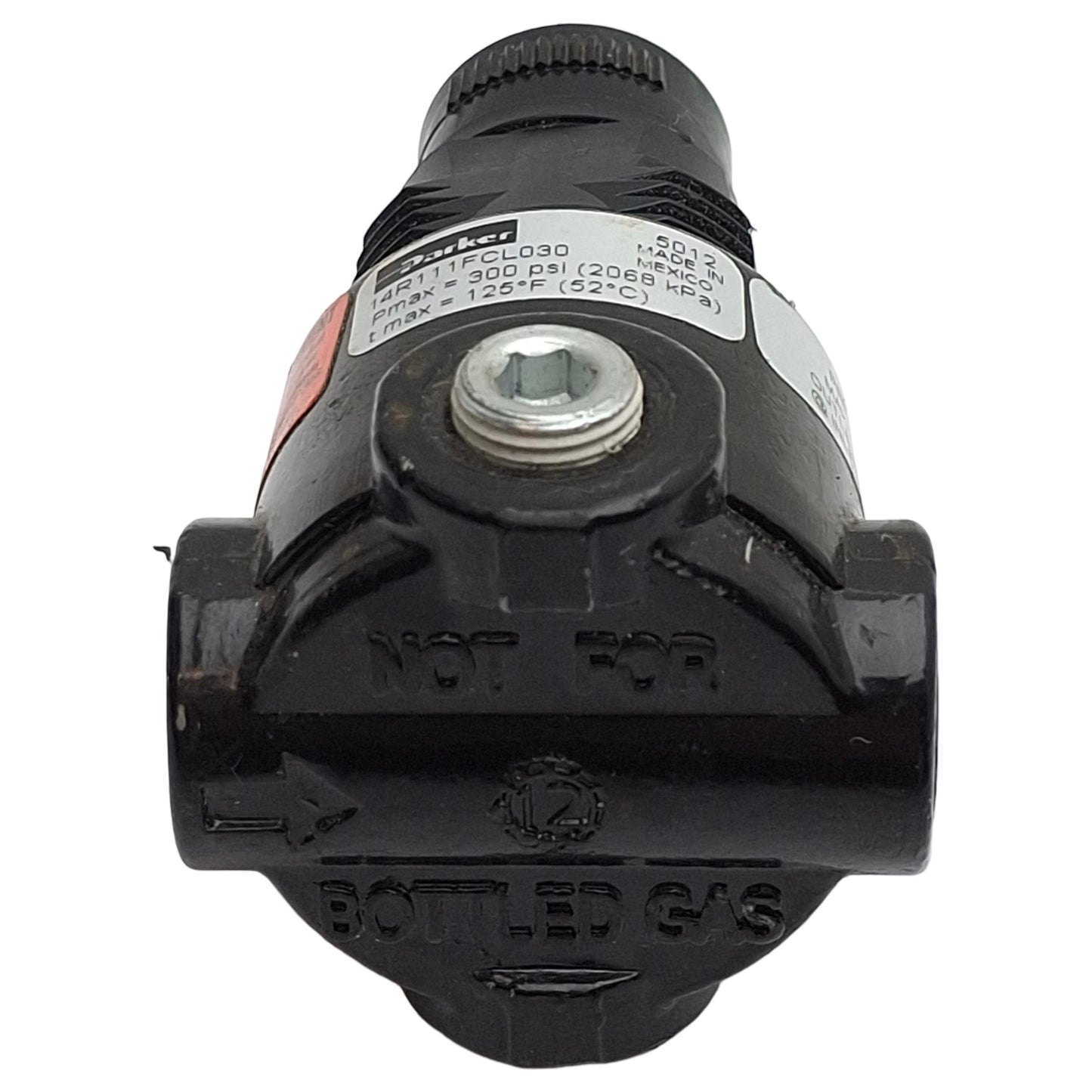 Used Parker 14R111FCL030 Pneumatic Regulator, 2-Way, 1/4in NPT, 100psi In, 30psi Set