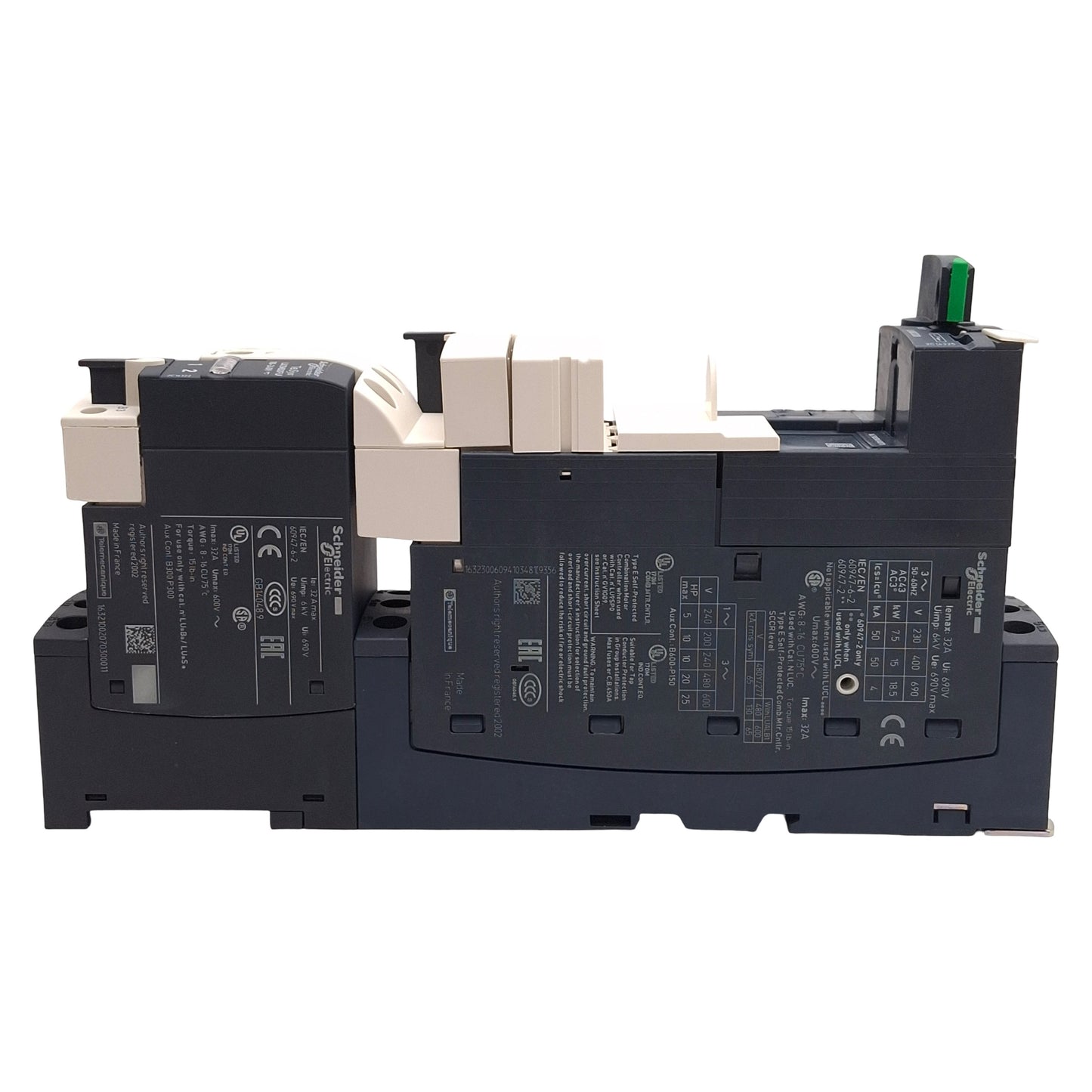 New Schneider Electric LU2B32FU Reversing Power Base, 3P, 32A, 110-240VAC/DC Coil