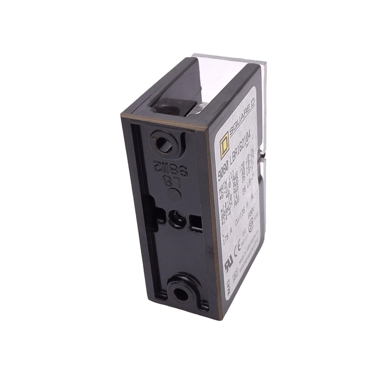 Used Square D 9080LBA162104 Power Distribution Block, 1-Line 4-Load, 600VAC 175A Max