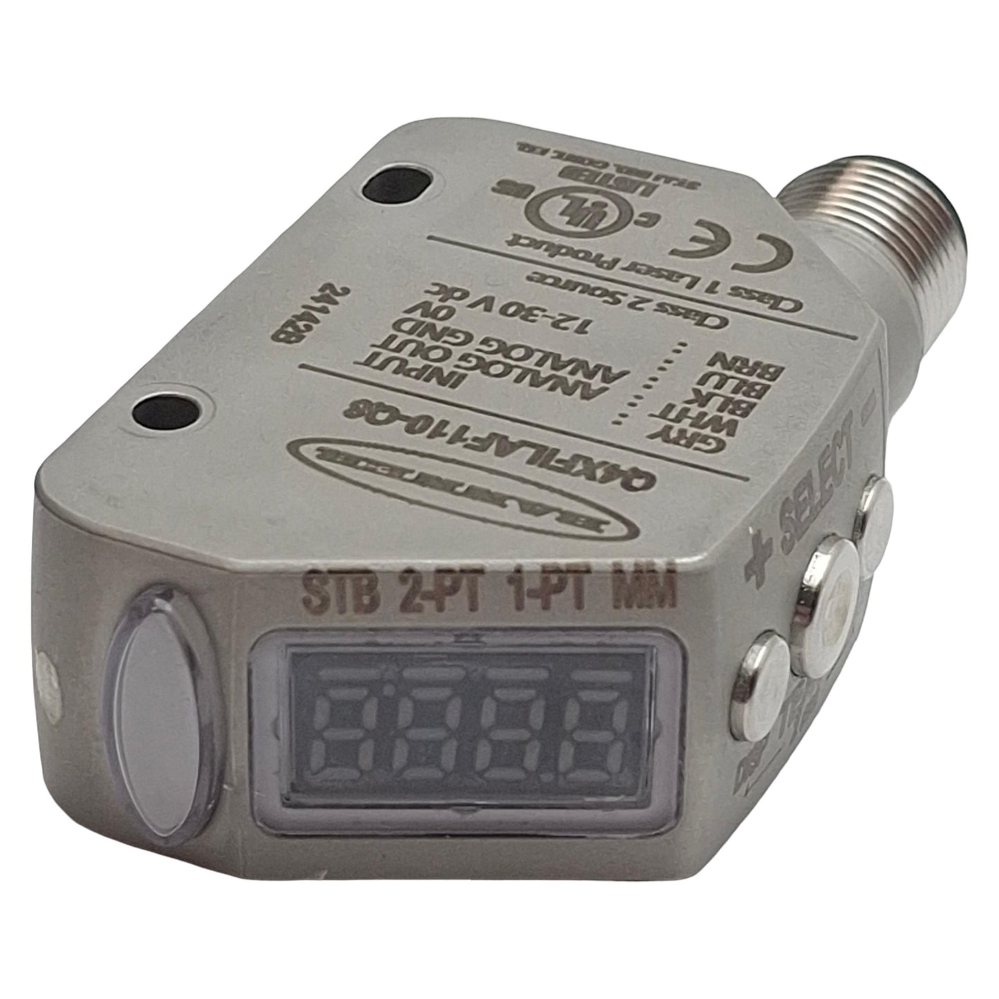 Used Banner Q4XFILAF110-Q8 Photoelectric Sensor 110mm Range, 12-30VDC, 4-20mA, 5P M12