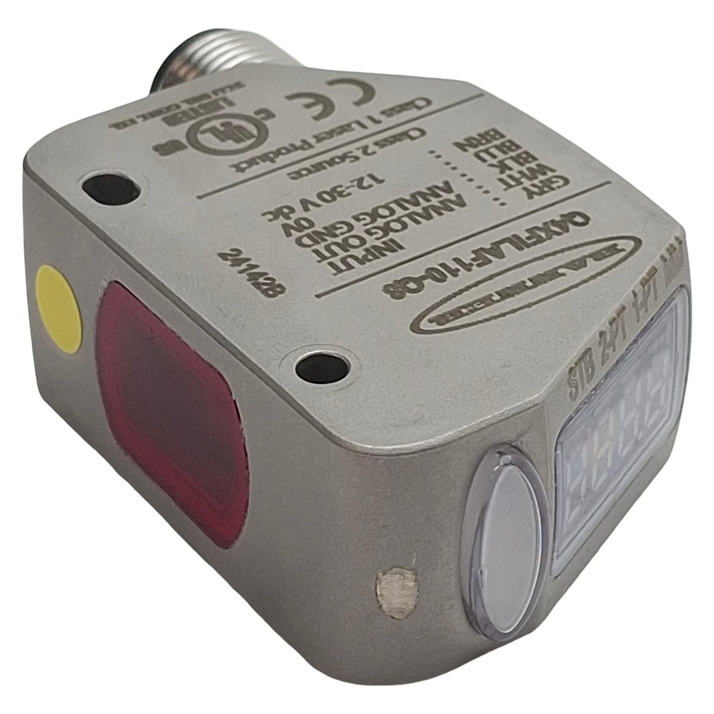 Used Banner Q4XFILAF110-Q8 Photoelectric Sensor 110mm Range, 12-30VDC, 4-20mA, 5P M12