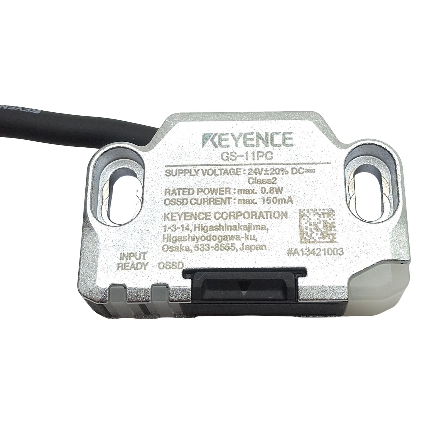 Used Keyence GS-11PC Safety Interlocking Switch PNP 24VDC 0.8W, 18/14mm Range, 8P M8