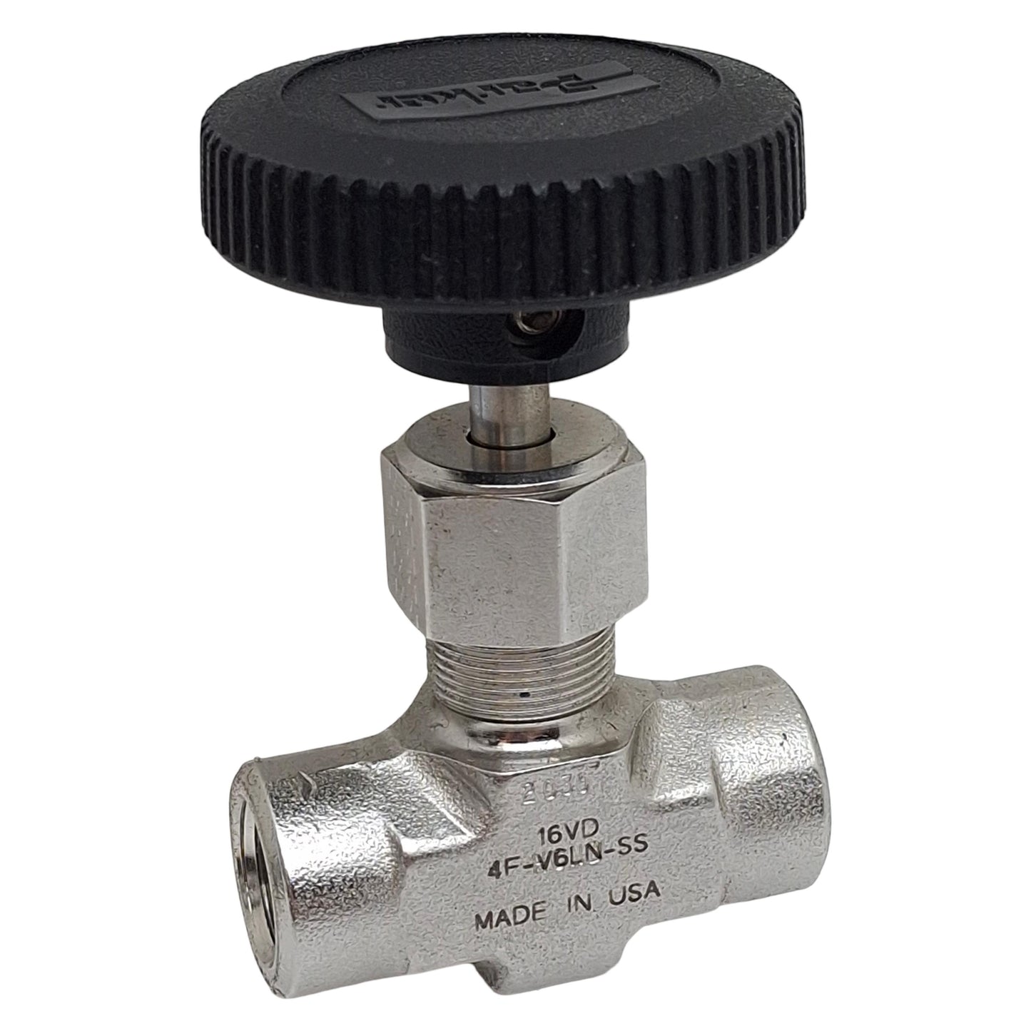 Used Parker 4F-V6LN-SS Stainless Steel Needle Valve, 2-Way, 1/4in NPT, 5000psi Max