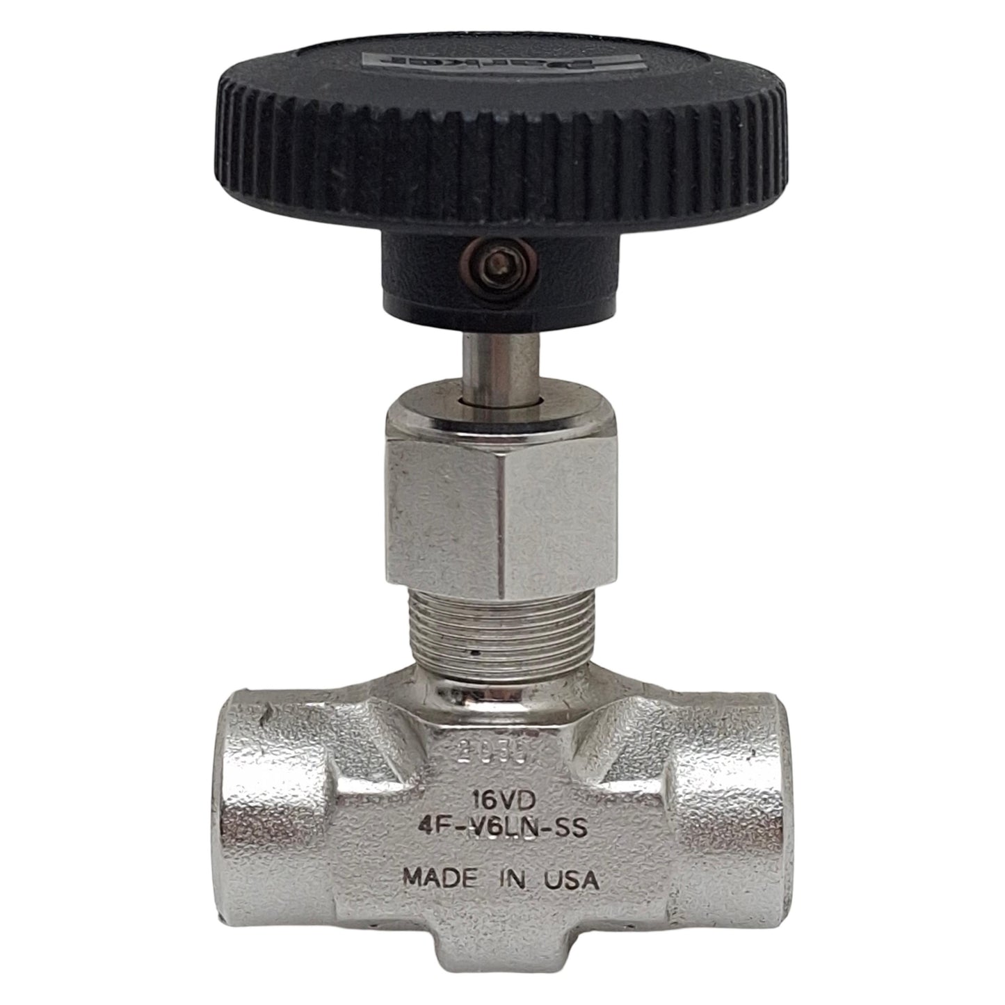 Used Parker 4F-V6LN-SS Stainless Steel Needle Valve, 2-Way, 1/4in NPT, 5000psi Max
