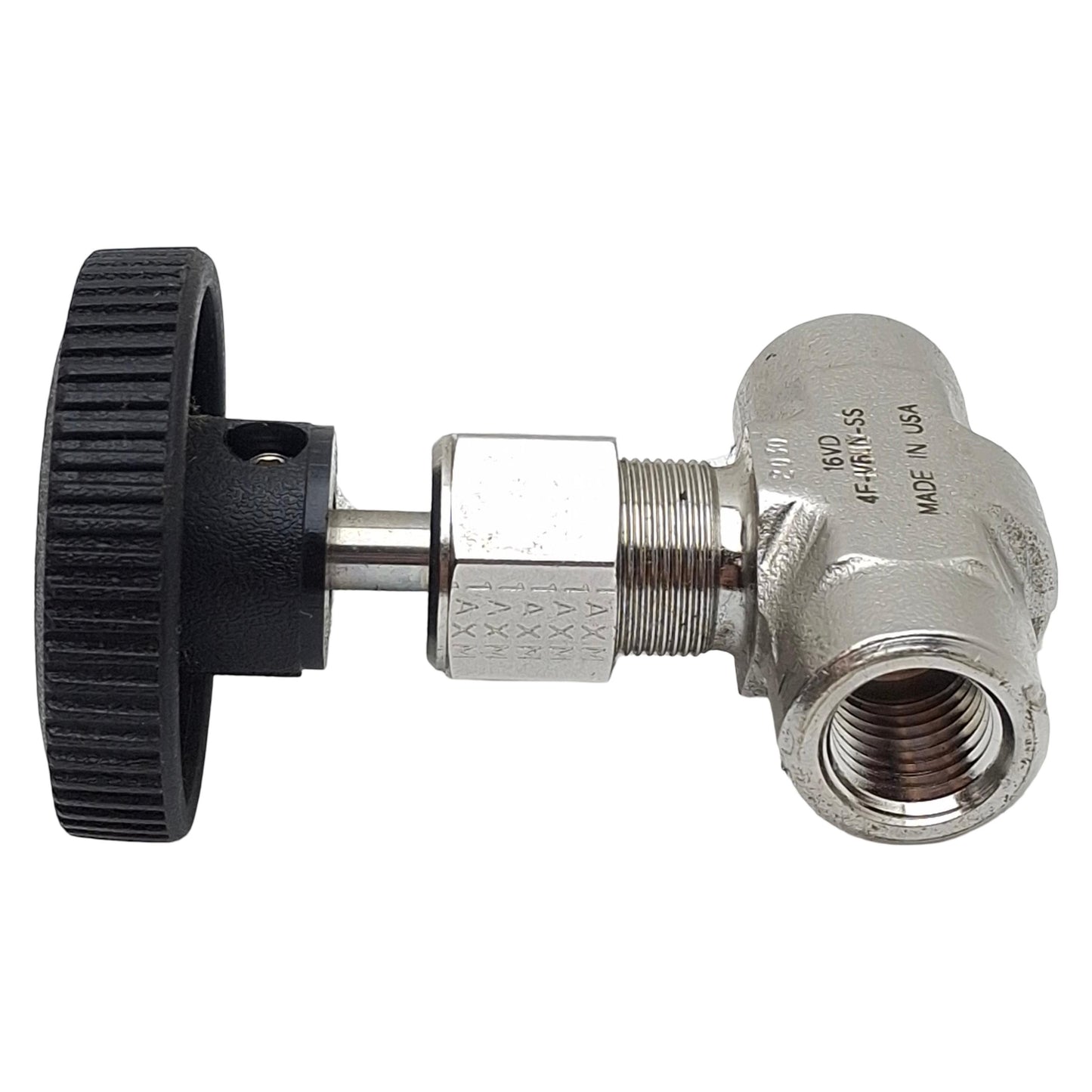 Used Parker 4F-V6LN-SS Stainless Steel Needle Valve, 2-Way, 1/4in NPT, 5000psi Max