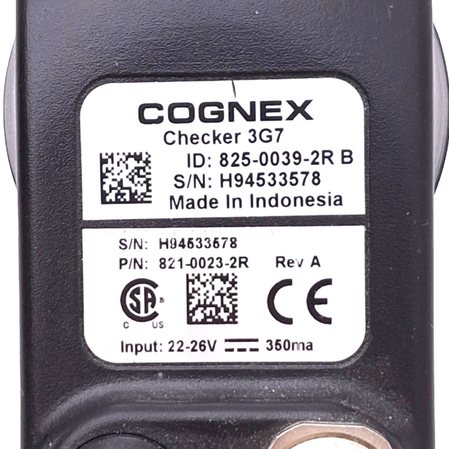 Used Cognex 825-0039-2R Checker 3G7 Smart Vision Sensor, 752x480, 22-26VDC, M12 USB