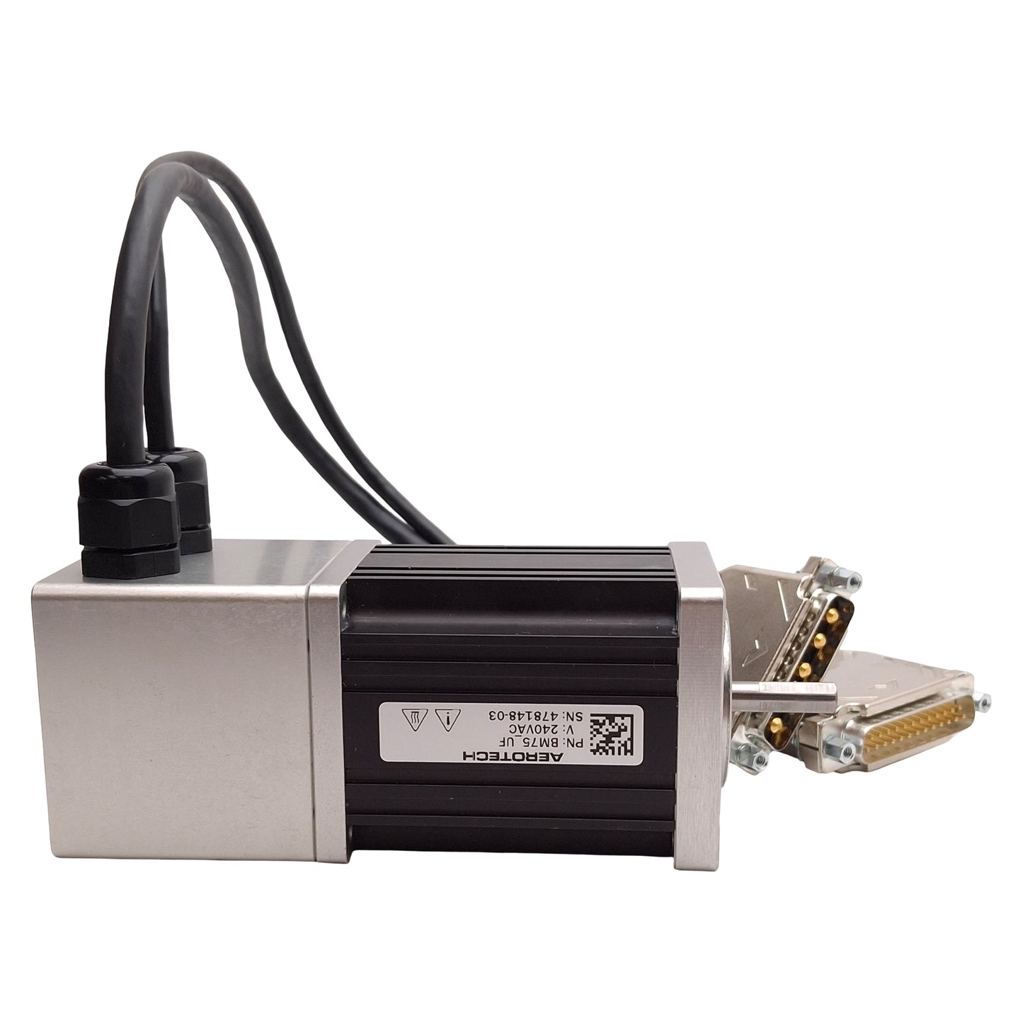 Used Aerotech BM75-D25-E2500H-3.8 Servo Motor, 192W, 240VAC, ø1/4in Shaft, NEMA 23