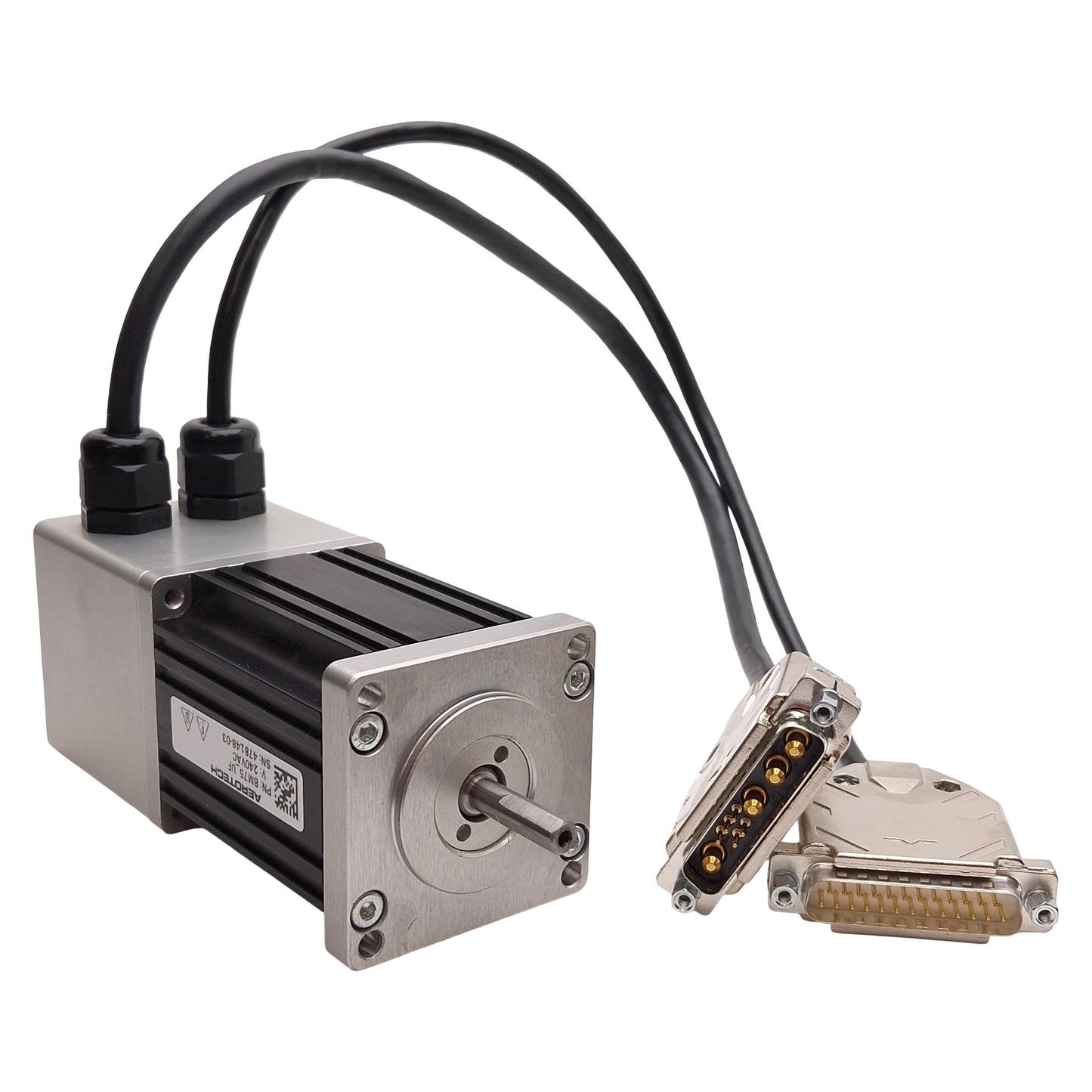 Used Aerotech BM75-D25-E2500H-3.8 Servo Motor, 192W, 240VAC, ø1/4in Shaft, NEMA 23