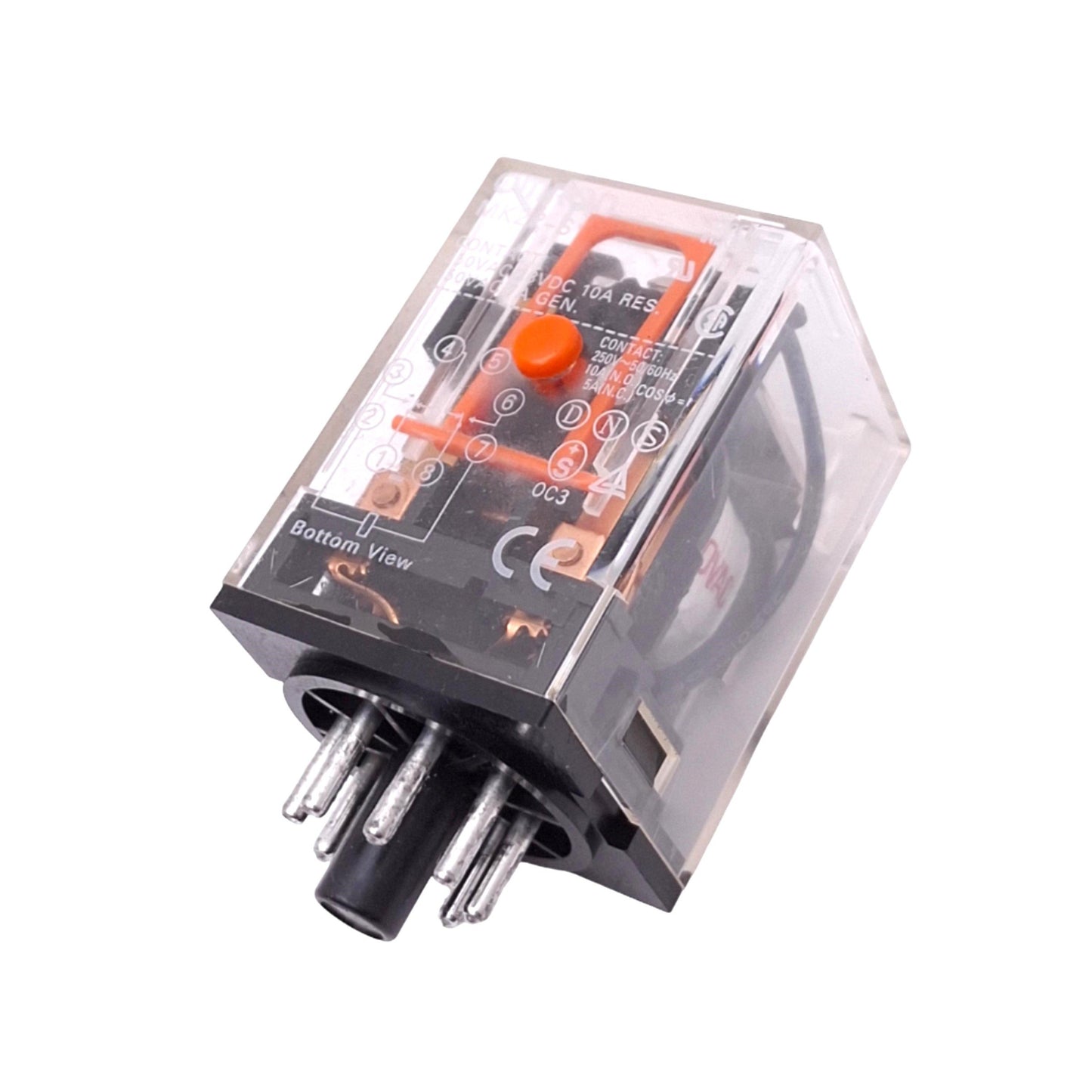 Used Omron MK2P-S-AC120 Plug-In Relay, DPDT, 8-Pin, 250VAC 10A Max, 120VAC Coil