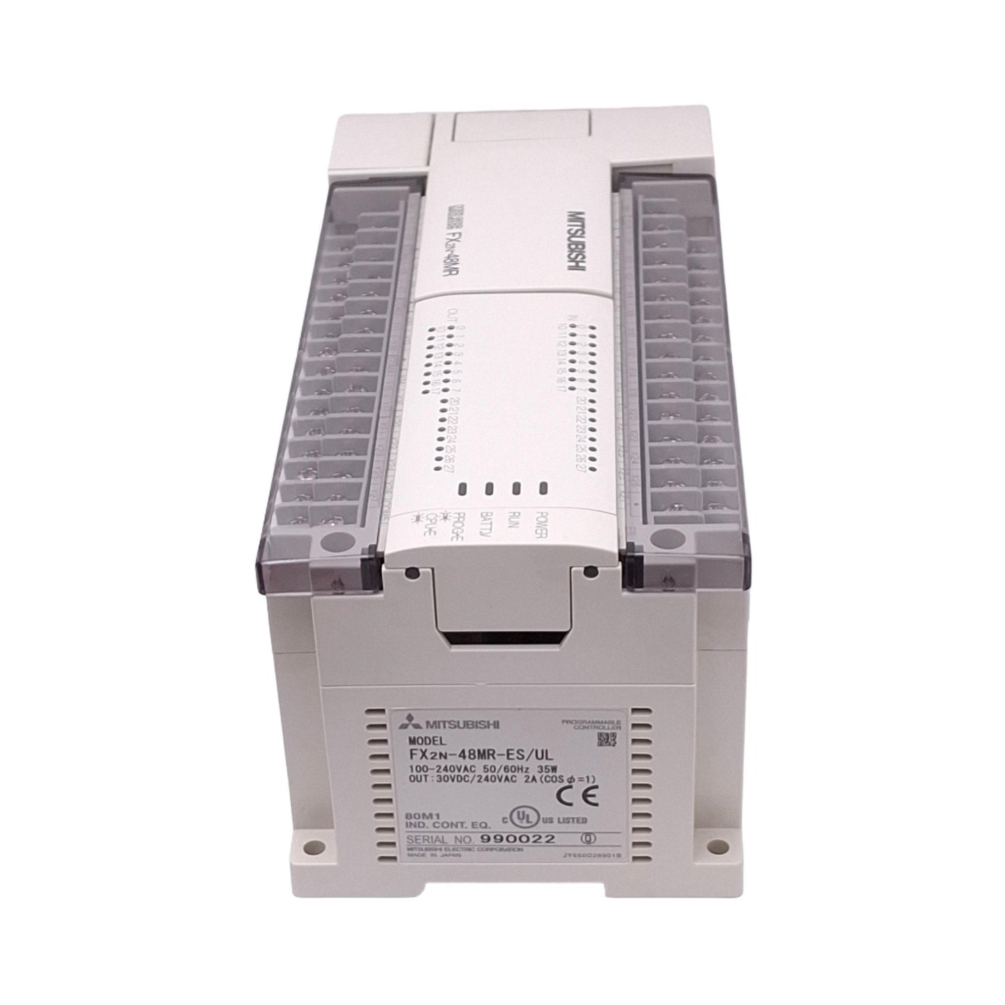 Used Mitsubishi FX2N-48MR-ES/UL Controller for MELSEC-F PLC, 24DI 24DO, 100-240VAC
