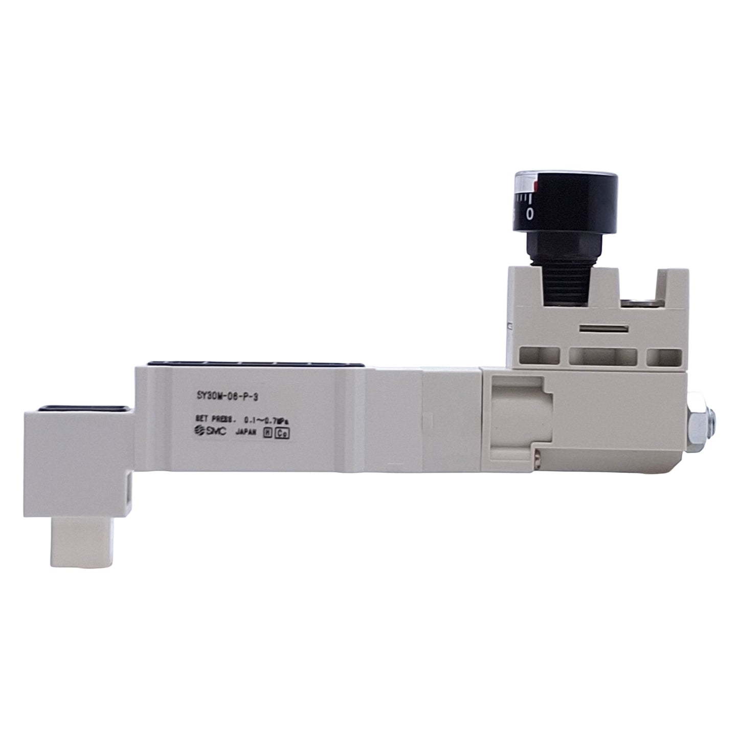 Used SMC SY30M-06-P-3 Solenoid Valve Regulator Module w/ 0-1MPa Gauge, 0.1-0.7MPa